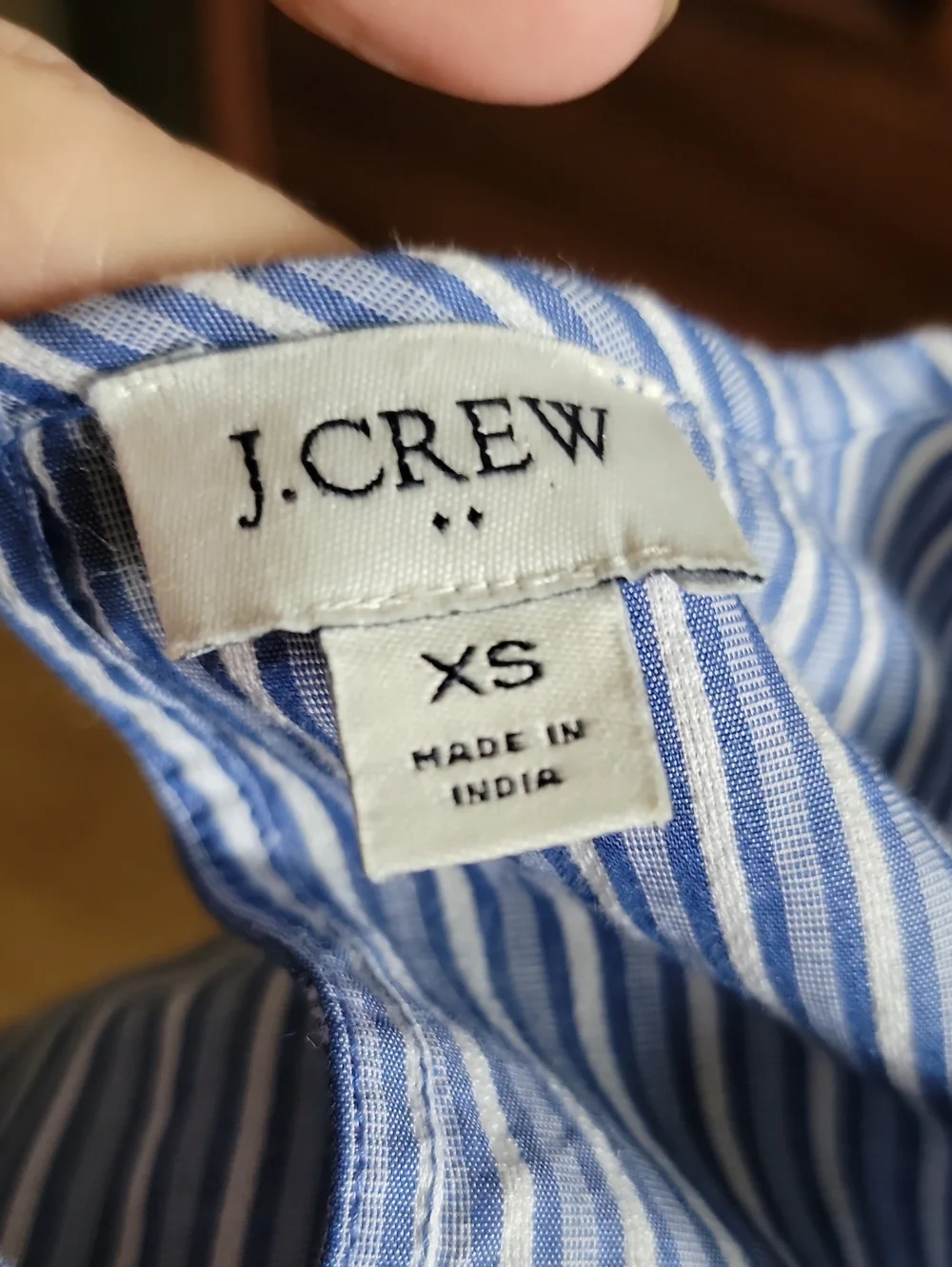 J Crew Xs Blue Striped Puff-Sleeve Women’s Top
